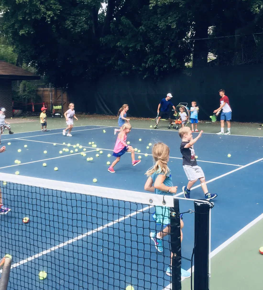 Junior campers training on the courts at Rosedale